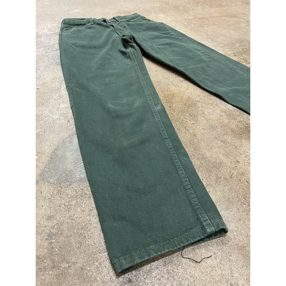 Vintage Levis 555 Jeans Mens 30x30 Green Relaxed Fit Straight Leg USA 90s